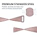 iGK Milanese Replacement Bands Compatible for Fitbit Versa/Versa Lite Edition, Stainless Steel Milanese Loop Metal Mesh Bracelet Unique Magnet Lock Wristbands Rosepink Small