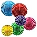 Colorful Hanging Paper Fans Decoration Round Pattern Paper Garlands Set for Party Birthday Wedding Events Accessories, Mix Set of 6