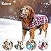 Kuoser Cozy Waterproof Windproof Reversible British Style Plaid Dog Vest Winter Coat Warm Dog Apparel Cold Weather Dog Jacket (L(Back:14.8