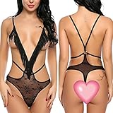 Avidlove Women Sexy Lingerie Teddy Tassel Lace Babydoll Mini Bodysuit