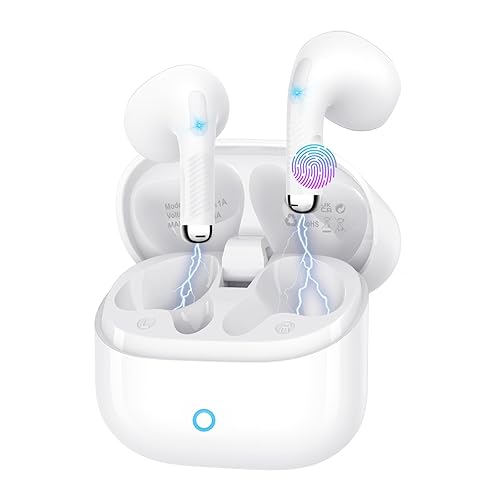 YELKUTT Wireless Earbuds, Bluetooth 5.4 with 50H Playtime, 6 ENC Noise Cancelling Microphone, HiFi Stereo Deep Bass Sound, IP7 Waterproof Ultra-Light In-Ear Headphones for Sports Running Gym