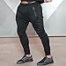 EU Men's Joggers Pants Gym Workout Pant Running Trousers with Pockes Medium Black