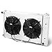 Auto Dynasty Aluminum Radiator Fan Shroud Assembly Compatible with 1974-1988 Chevy Monte Carlo/El Camino/Camaro, 3-Row Aluminum Radiator + 12V Fan Shroud
