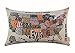 LINKWELL 20x12 inches Retro USA American Map in Words Bed Sofa Throw Pillow Cover Pillowcase Seat Decorative Cushion Cover CC1117