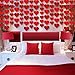 JOZON 72 Pieces Red Hearts Foil Garlands NO DIY Valentine's Day Red Heart Foil Hanging String Garland Valentines Day Decorations Wedding Anniversary Birthday Party Supplies (Red)