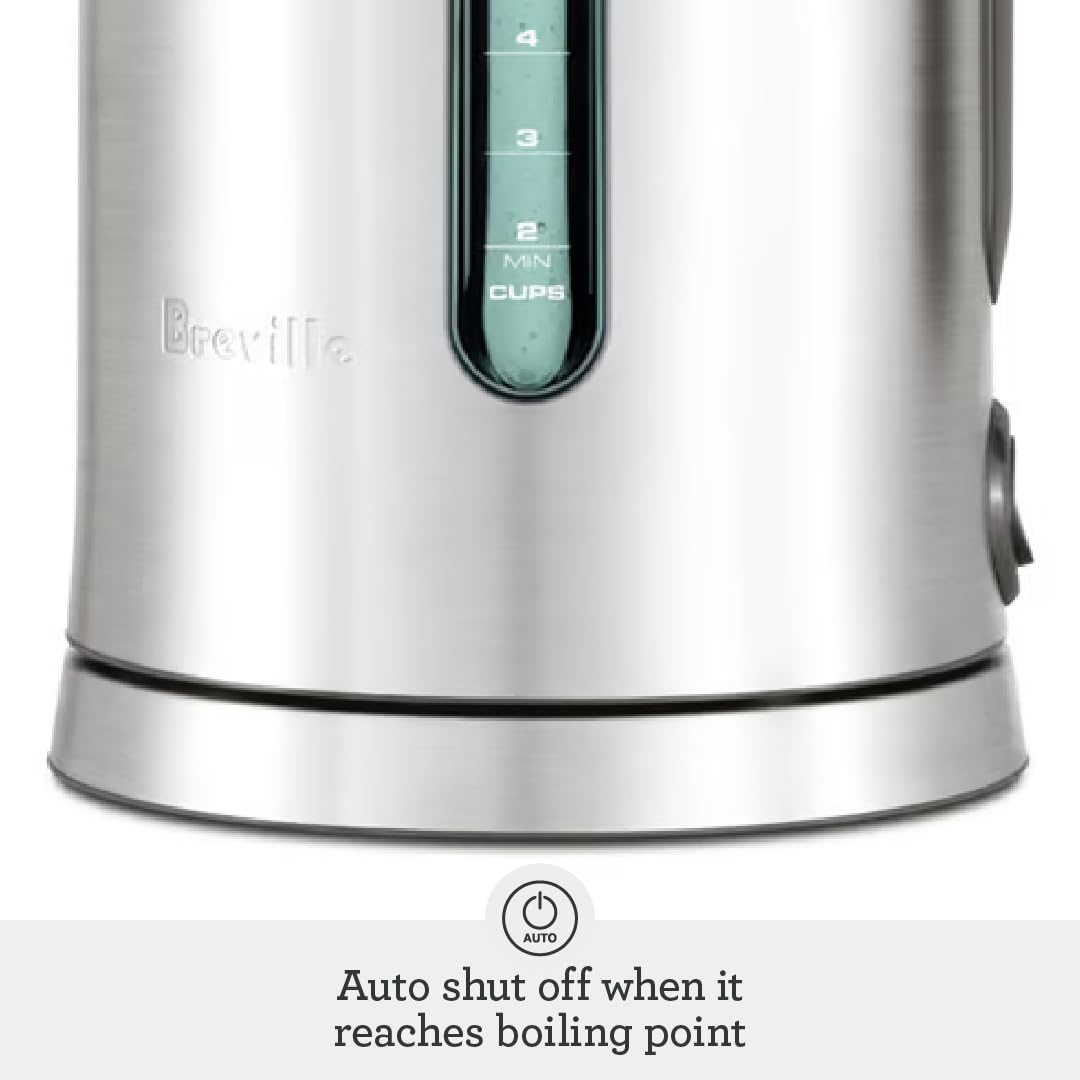 Breville BKE700BSS Hervidor de agua caliente pura con tapa blanda, 7 tazas, acero inoxidable cepillado