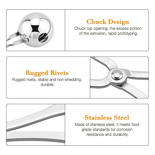 Meat Ballers, KOMAKE 2 PCS Stainless Steel Ball Maker None-Stick Meat Baller Tongs Cake Pop Maker Cookie Dough Scoop Tongs for Meatball, Cake, Ice Cream, Bath Bombs (Ball Size 1.38" and 1.85")
