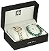 Anne Klein Women's AK/2850JADE Diamond-Accented Gold-Tone Watch and Jade Beaded Bracelet Set