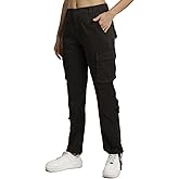 Matchstick Womens Cargo Pants with 8 Pockets Baggy Utility Work Pants for Hiking Travel Outdoor All Season