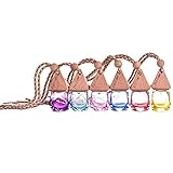 Gracefulvara 2pcs Air Freshener Car Printed Hanging Diffuser Bottle, 6ml Perfume Fragrance Bottle Random Color