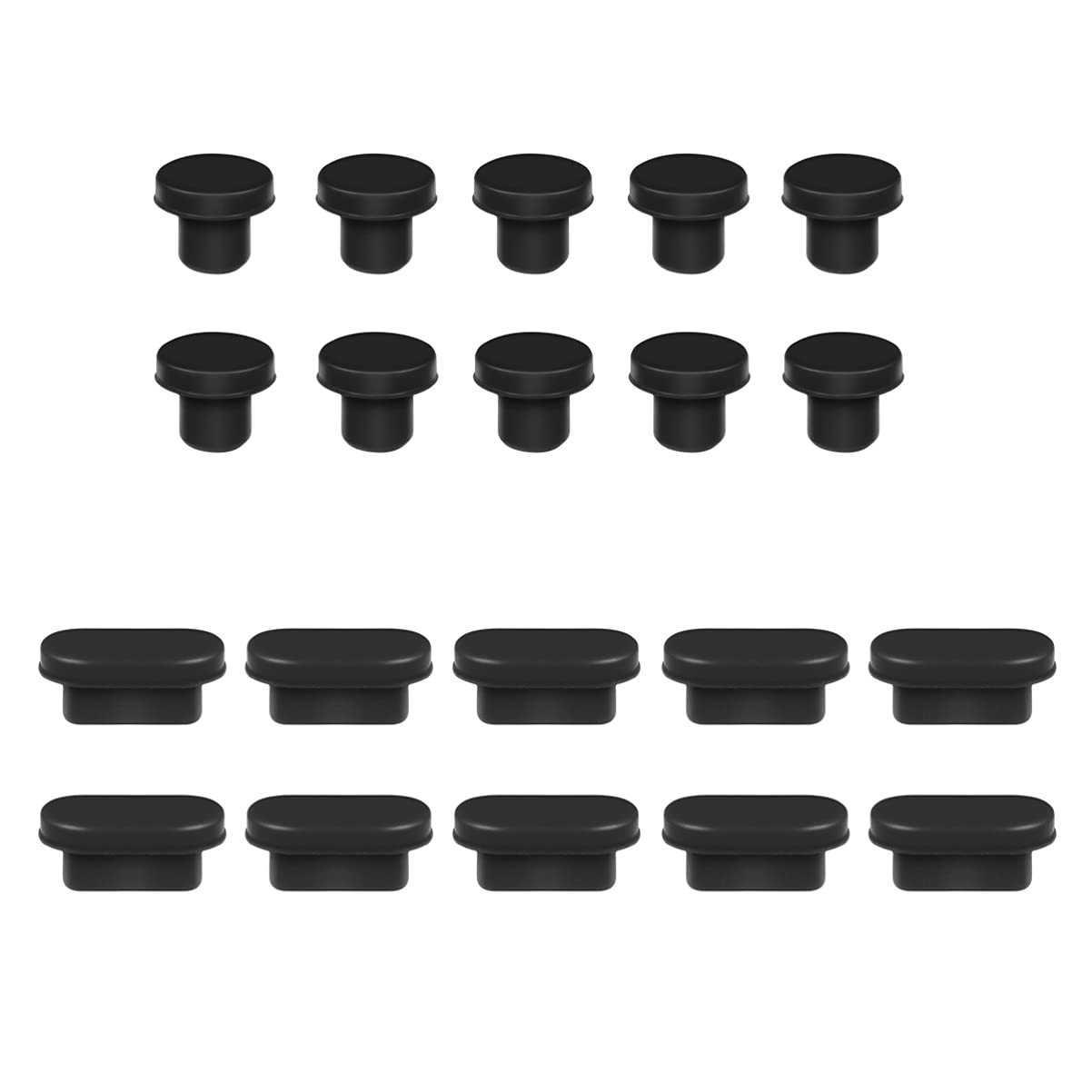 Hemobllo Dust Plug Set - 10 Pairs USB C Anti Dust Plugs Headphone Jack Dust Cover Silicone Anti-Dust Cover Caps for USB Type C Charging Port and 3.5mm Earphone Jack