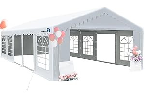 PEAKTOP OUTDOOR 16'X32' Party Tent Heavy Duty Wedding Tent Outdoor Gazebo Event Shelter Canopy with Carry Bags