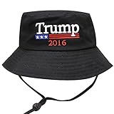 Bd2024 Donald Trump with Flag 2016 Bucket Hat with String Black