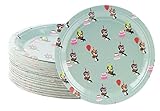 Disposable Plates - 80-Count Paper Plates, Kids Birthday Party Supplies for Appetizer, Lunch, Dinner, and Dessert, French Bulldog Design, 9 x 9 inches
