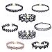 Gotd 8 Pieces Choker Necklace Set Stretch Velvet Classic Gothic Tattoo Lace Choker (Pack of 8(1))
