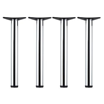 AllRight Edelstahl 4er Set Tischbeine Möbelfuss Verstellbar Ø60mm 4 Höhen 710mm