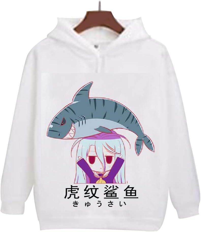 QIAOTT No Game No Life Anime Pullover,3D Print Fleece Cosplay Hoodies Sweatshirt for Anime Fans