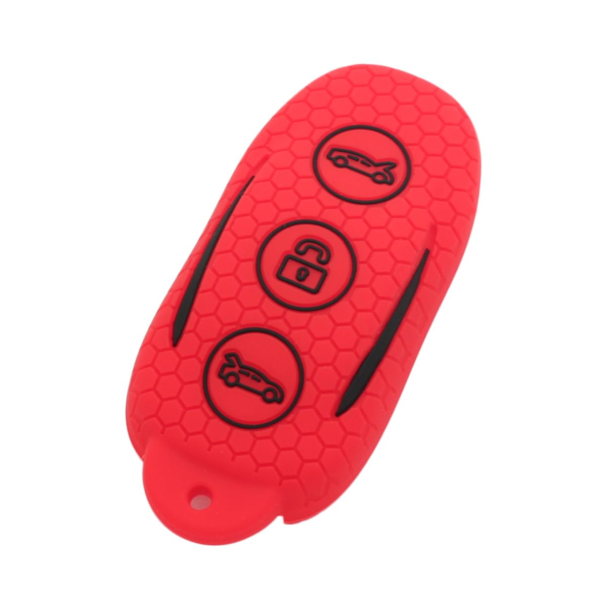 BROVACS Silicone Cover Protector Case Holder Rugged Skin Jacket Non-Slip Compatible with TESLA 3 Button Remote Key Fob CV2691 Red