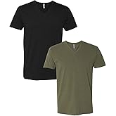 Next Level Apparel 6240 Mens Premium V-Neck Tee XL-Black/Militarygreen