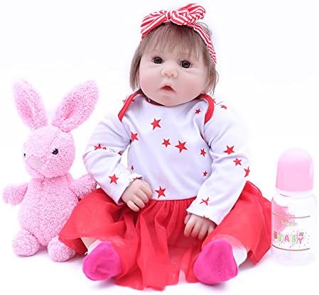 OtardDolls Reborn Doll 18" Reborn Baby Doll Lifelike Soft Vinyl Silicone Doll Children Gifts (Red Skit Girl)