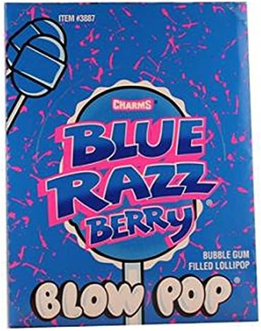 Charms Blue Razzberry Blow Pops Lollipops Quantity: 48