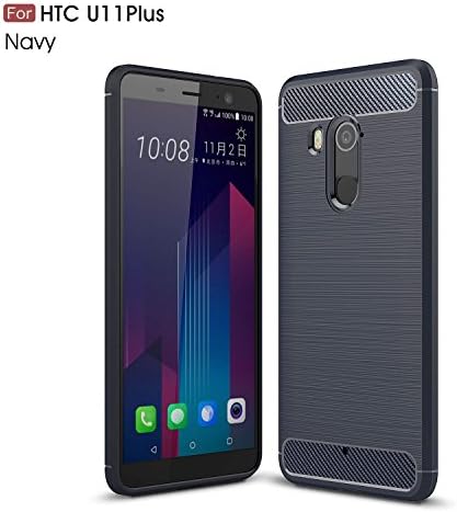 xinyunew HTC U11 plus Case, Ultra Light Slim Shockproof Silicone TPU Brushed Grip Protective Case Cover Skin for HTC U11 plus Case and FREE Screen Protector Navy