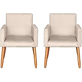 Kit 2 Poltronas Cadeira Decorativa para Sala de estar Cadeiras para Recepção Manicure Escritório Sala De Espera (BEGE)