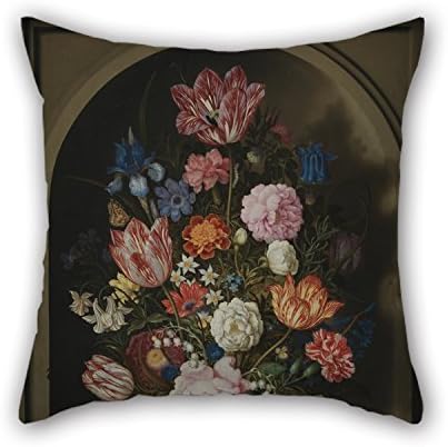 20 X 20 Inches / 50 By 50 Cm Oil Painting Ambrosius Bosschaerts The Elder - Bouquet Of Flowers In A Stone Niche Pillow Covers Twice Sides Ornament And Gift To Bar Seat Kids Boys Kids Girls Valenti