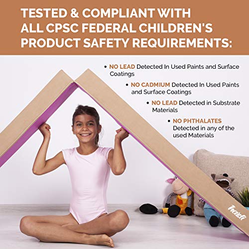 Hazli 8FT Folding Gymnastics Balance Beam for Home Practice - Safe & Secure Folding Balance Beam for Gymnastic- Easy to USE & Store Balance Beam for Kids - Soft Yet Sturdy Gym Equipment for Children - Thumbnail 4
