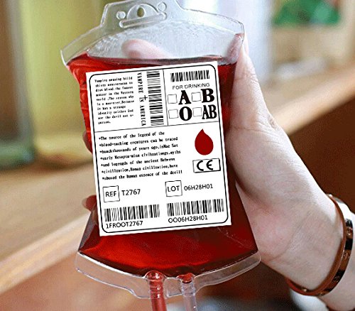 H.YOUNG Reusable Blood Pack Drink Container/Bag with Fast Filling Funnel For Party Hallowen Children Funny Decoration by H.YOUNG