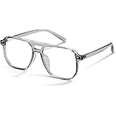 livho Vintage Aviator Blue Light Blocking Glasses, Fashion Oversized Frames with UV Protection Coating, Unisex Design