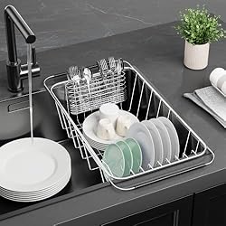 Fanbsy Small Dish Drainer Rack in Sink