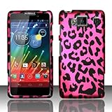 Pink Leopard Hard Case Snap On Rubberized Cover For Motorola Droid RAZR Maxx HD 4G