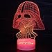LED 3D Optical Illusion Smart 7 Colors Night Light Desk Lamp with USB Cable (Darth Vader)