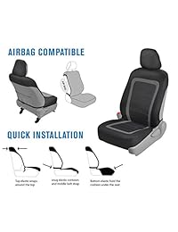 Juego de fundas para asientos de auto y alfombrillas de goma resistentes, de BDK, gris, carbón, (charcoal gray)