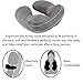 Hawkko Inflatable Travel Pillow, Head/Chin/Neck Support, Velvet Super Soft Neck Pillow, Lightweight/Compact/Portable, Silvery Grey