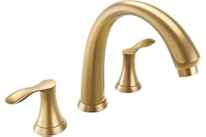 Lava Odoro 2-Handle Widespread Roman Tub Faucet, Bronze Gold Tub Faucet, Brass Roman Bathtub Faucet, Tub Filler, Valve Included, TF405-BB