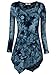 DJT Womens Tie Dyed Hankerchief Hemline Tunic Top Large #17 Navy