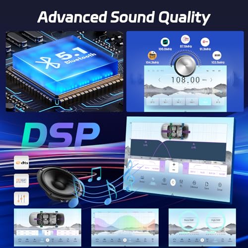 NHOPEEW 8 Core 4+64G 9 Inch Android Radio for Ford Fiesta 2009-2017 – Wireless CarPlay & Android Car GPS 3D Model Car Presentation SWC FM RDS DSP Split Screen + Rear Camera