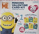 28 Despicable Me Minion Made Valentine Card Kit with Cherry Candy Lollipops