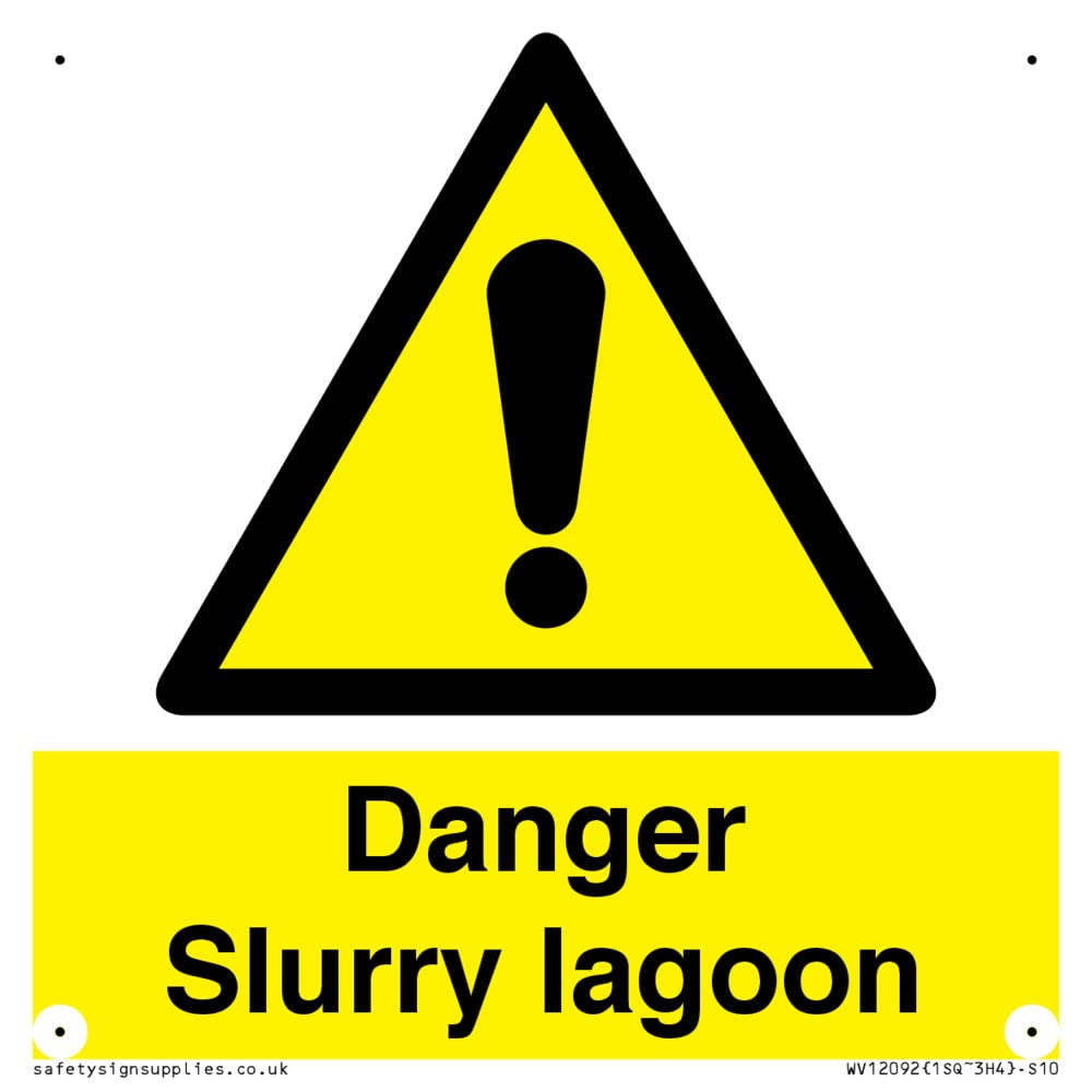 Danger Slurry lagoon Sign - 100x100mm - S10