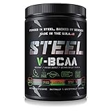 Steel Supplements V-BCAA Vegan High Performance BCAA Powder Soy Free, Gluten Free Build Lean Muscle, Burn Fat 30 Servings (Kiwi Strawberry)