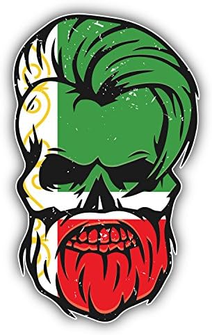 Grunge Beard Skull Chechen Republic Flag Sticker Decal Design 3'' X 5''