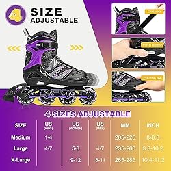 2PM SPORTS Girls Adjustable Inline Skates, Fun
