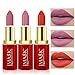 CCbeauty 3pcs Moisturizing & Matte Makeup Lipsticks Set Matte Lipstick Long Lasting,Soft Nudes