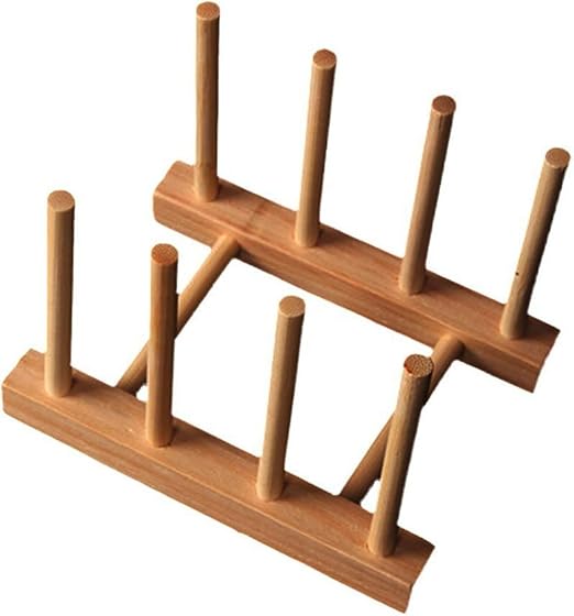 Amazon.de: Demarkt Abtropfgitter Tellerständer Holz Geschirrständer