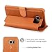 Galaxy S7 Edge Case, TANNC Flip Leather Wallet Phone Case [Layered Dandy] - [Card Slot][Flip][Wallet] - Case for SAMSUNG Galaxy S7 Edge Devices - Light Brown