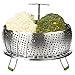 Instant Pot Veggie Steamer Basket - 3, 5, 6 & 8 qt.- Extendable Handle, Foldable Legs with Silicone Feet. Food Steamer - Instant Pot Accessories.100% Stainless Steel (SS Ext.Handle -Std)