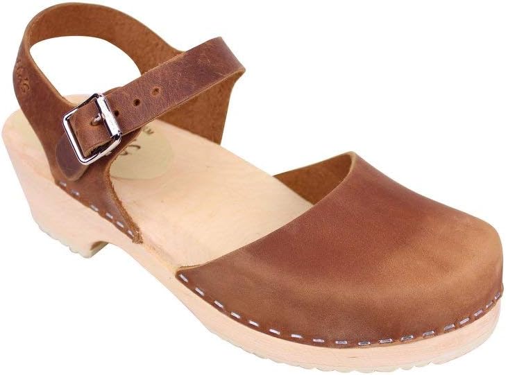 Lotta From Stockholm Swedish Clogs Low Wood in Brown Oiled Nubuck