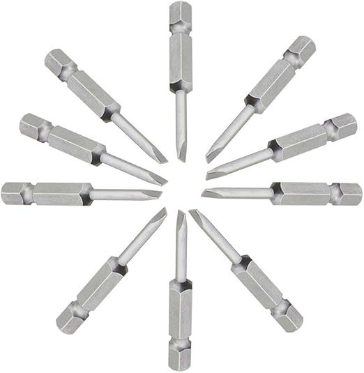 XMHF 10 Pcs 3mm Tip Slotted Flat Head Screw Driver Bits